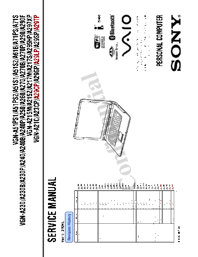Sony VGN-A215,VGN-A217,VGN-A295,VGN-A297 Sony Vaio VGN-A215, VGN-A217, VGN-A295, VGN-A297