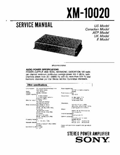 Sony XM10020 car amplifier