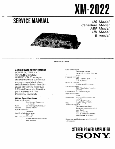 Sony XM2022 car amplifier
