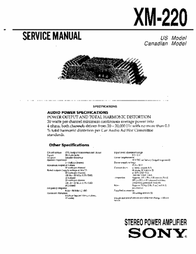 Sony XM220 car amplifier