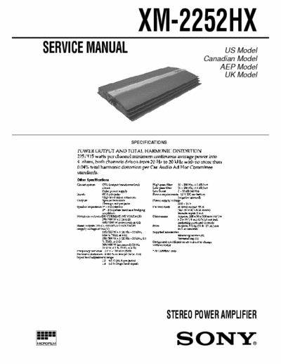 Sony XM2252HX car amplifier