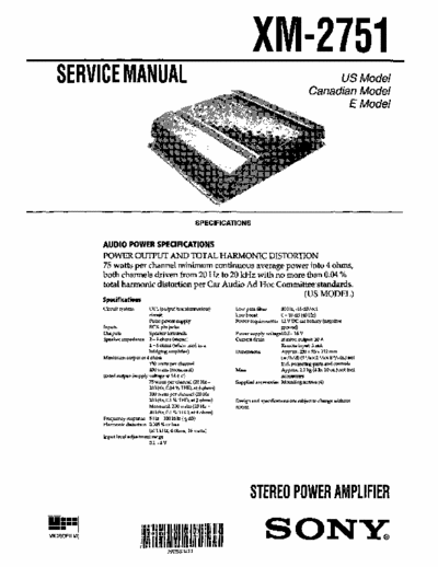 Sony XM2751 car amplifier