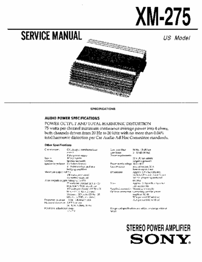 Sony XM275 car amplifier