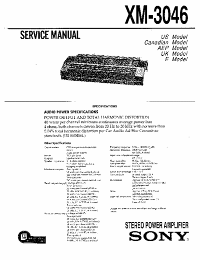 Sony XM3046 car amplifier