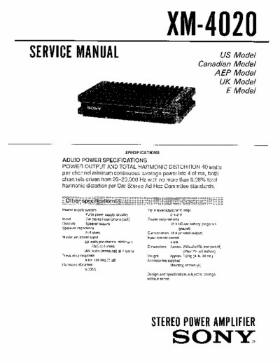 Sony XM4020 car amplifier