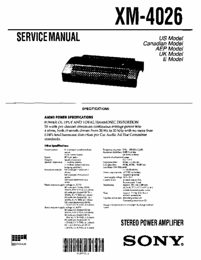 Sony XM4026 car amplifier