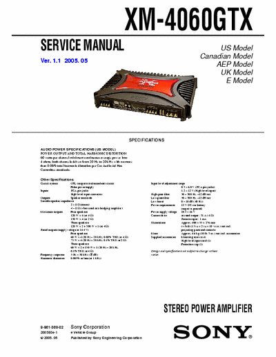 Sony XM4060GTX car amplifier