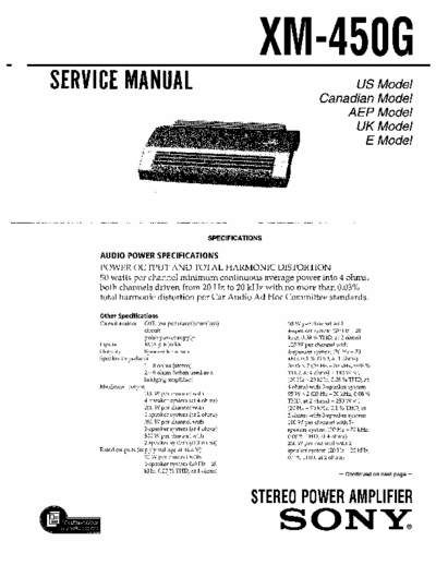 Sony XM450G car amplifier