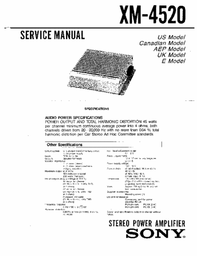 Sony XM4520 car amplifier