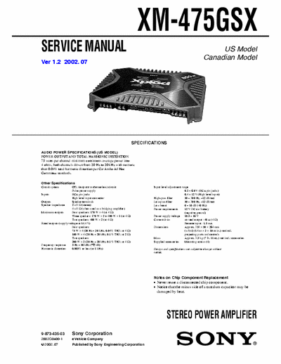 Sony XM475GSX car amplifier