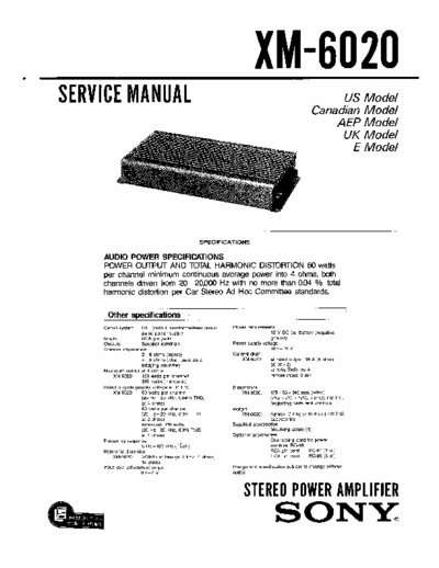 Sony XM6020 car amplifier