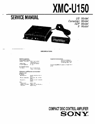 Sony XMCU150 car amplifier