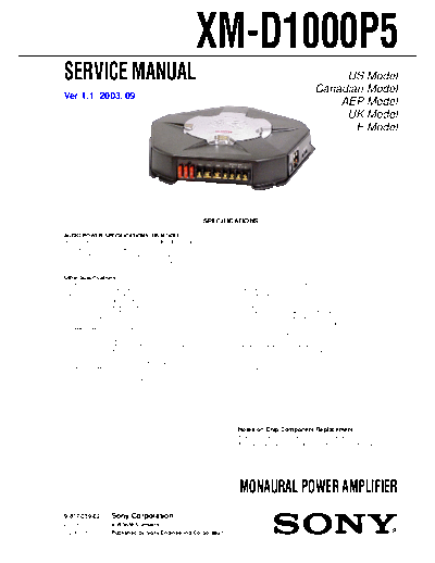 Sony XMD1000P5 car amplifier