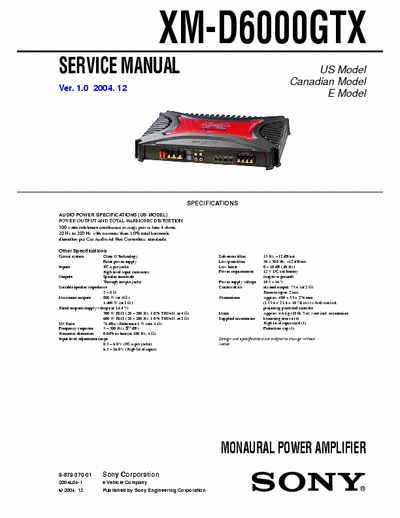 Sony XMD6000GTX car amplifier