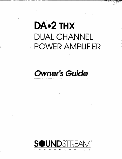 Soundstream DA-2 Soundstream DA-2 Owner