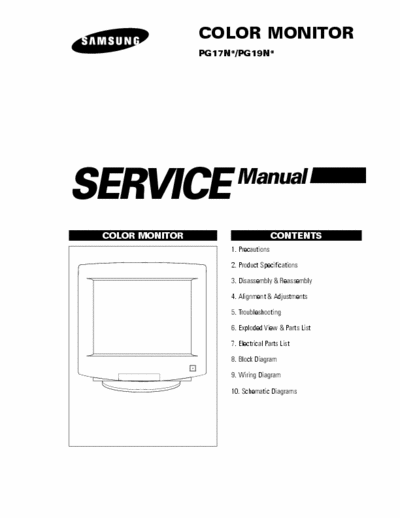Samsung SyncMaster 900NF / 700NF Full Sevice Manual