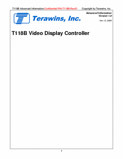 Terawins T118B Video Display Controller