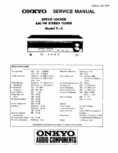 Onkyo T-4 Onkyo T-4 service manual