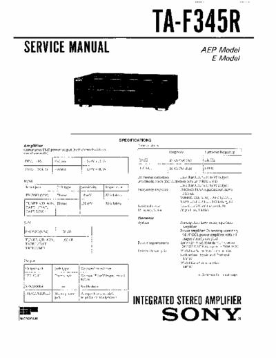 SONY TA-F345R INTEGRATED STEREO AMPLIFIER