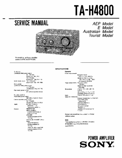 Sony TA-H4800 Service Manual Pwer Amplifier (60+60W RMS) MCH-4800/FH-E8X - (2,94Mb) Part 1/2 - pag. 15