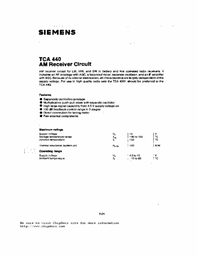  TCA440 TCA440 datasheet  > similar model is A244D from Eastern block production