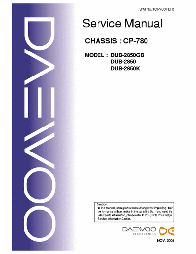 Daewoo DUB2850 Service Manual