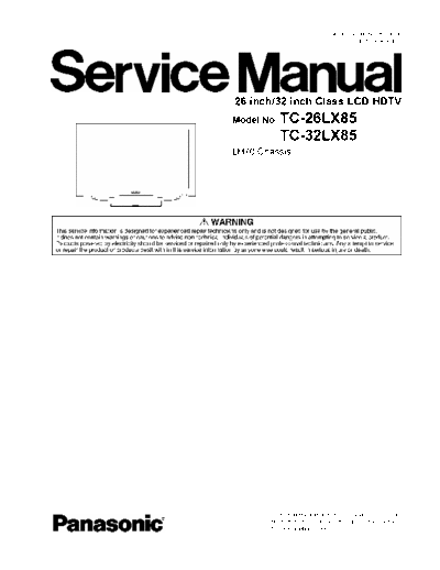 Panasonic TC-26_32LX85 Service Manual