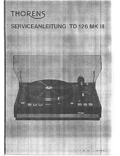Thorens TD126 MKIII Service manual