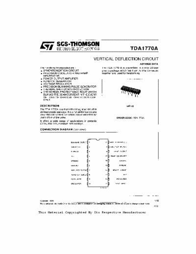  TDA1770 Vertical Deflection Circuit
