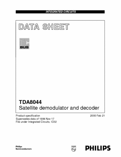 Philips TDA8044 Satellite demodulator and decoder