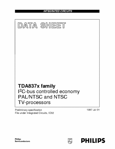 Philips TDA837x i2c bus controlled pal/ntsc tv-processors