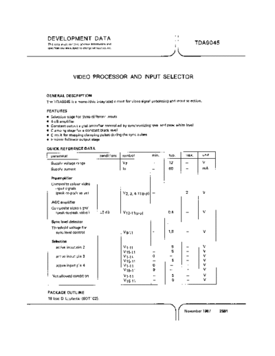 Philips TDA9045 Video Processor and Input Selector