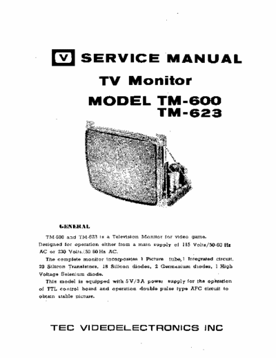 TEC TM600(19\")TM623(23\") TV MONITOR