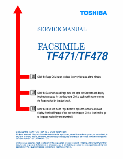 Toshiba TF-471 Toshiba TF-471 TF-478 Service Manual