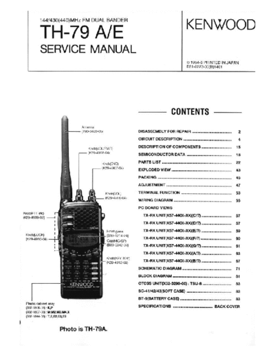 Kenwood TH79A Service Manual