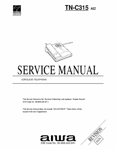 Aiwa TN-C315 Service Manual Cordless Telephone (Revision) - (3.067Kb) 2 Part File - pag. 26