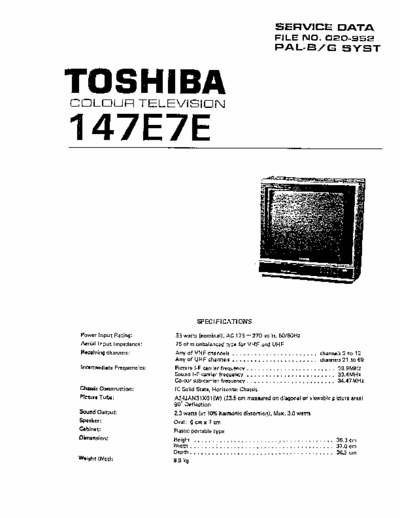 TOSHIBA 147E7E SCHEMATIC DIAGRAM