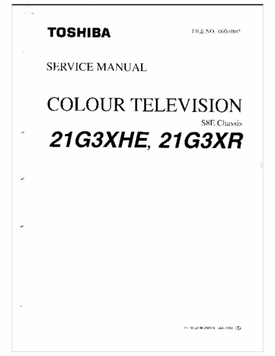 TOSHIBA 21G3XHE, 21G3XR Service Manual
TMP87CK38N-xxxx, 
TB1231AN