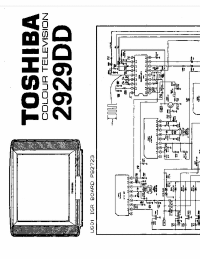 TOSHIBA 2929DD with CXP80424, TA8783N, TA8427K