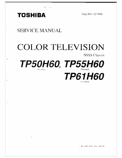 TOSHIBA TP50H60, TP55H60, TP61H60 S.M.