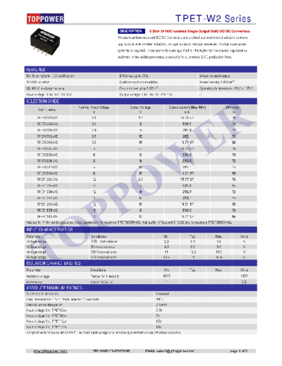 TOPPOWER TPET-W2 0.25W SMD DC-DC power supply integrated circuit