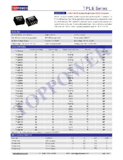 TOPPOWER TPLE 0.25W DC-DC power supply integrated circuit