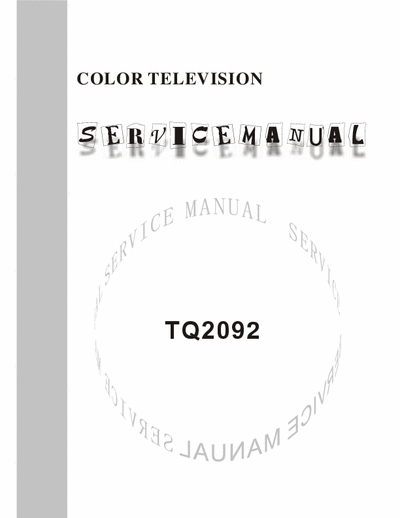 TQ2092 Service manual color tv with IC :
R2J10165 (N102), R8A66953FP (NH07), AN7522N (NV01), TDA8177, LA78041 (N301), ENV56M23D8F (TUNER101), STR-W6553A (N501), Remote control 301.VTQ2092-21
RC-V21