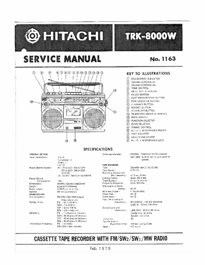 Hitachi TRK-8000W_1 Manual servicio Casstte tape recorder with radio