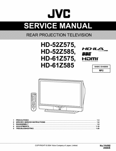 jvc hd61z575 service manual