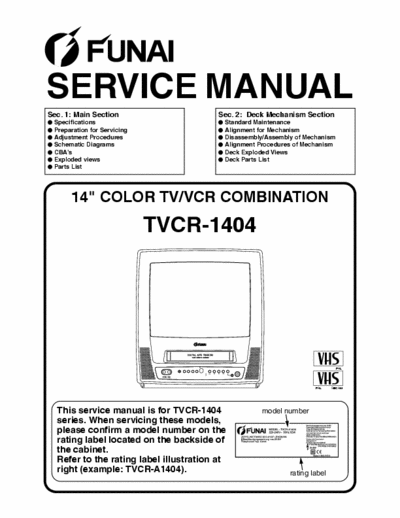 Funai TVCR 1404 Funai TVCR1404 1 of 4part