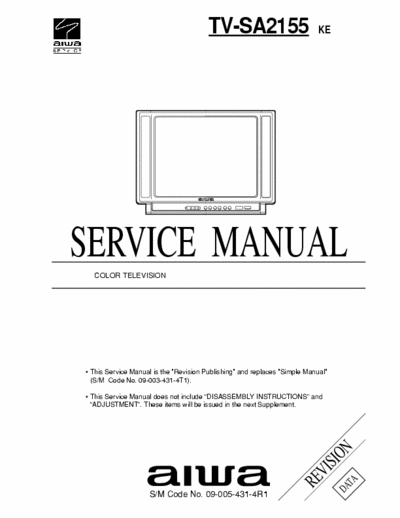 AIWA TV-SA2155 SERVICE MANUAL
tv  AIWA_TV-SA2155 KE_