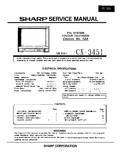 SHARP CX3451 Schematic diagram