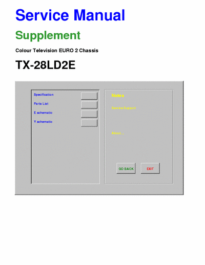 Panasonic TX-28LD2E TX-28LD2E chassis Euro 2 supplement