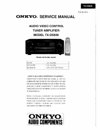onkyo TXDS838 SERVICE MANUAL